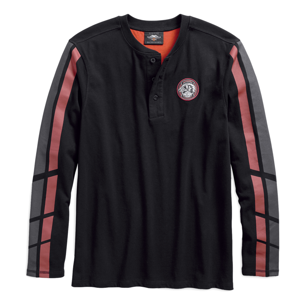 HARLEYDAVIDSON®MEN’S DUAL STRIPE HENLEY 9655019VM Harley Oude Monnink Online