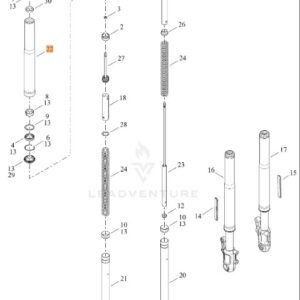 HARLEY-DAVIDSON®FR TLSCP FORK SUB-CMPNT OUTER 45500465