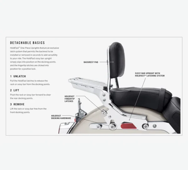 HoldFast Sissy Bar staander - Standaard hoogte - Chroom 52300442 - Afbeelding 4