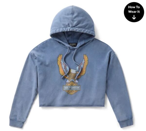 HARLEY-DAVIDSON®CROPPED HOODIE BLUE 96517-25VW