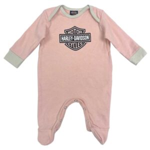 HARLEY-DAVIDSON® BABY GIRL BAR&SHIELD LOGO KNIT FOOTED ROMPER 3009323