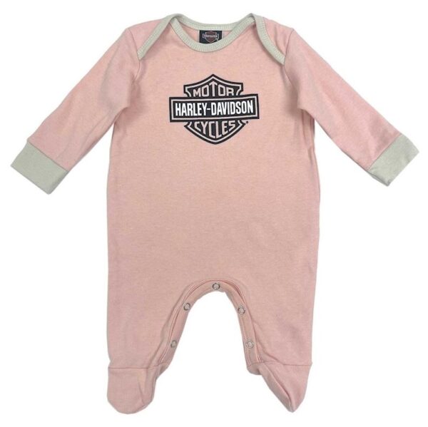 HARLEY-DAVIDSON® BABY GIRL BAR&SHIELD LOGO KNIT FOOTED ROMPER 3009323