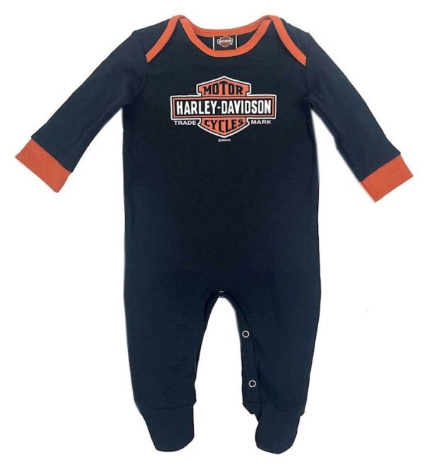 HARLEY-DAVIDSON® BABY BOY BAR&SHIELD LOGO KNIT FOOTED ROMPER 3059303