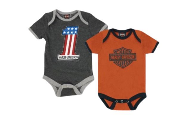 HARLEY-DAVIDSON® 2-PACK COLORBLOCKED #1 RIB ROMPERSET GRIJS/ORANJE 3059237