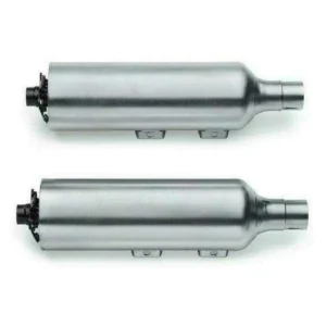 Screamin Eagle Street Cannon Slip-on Mufflers- Fat Bob Models - Brushed Satin Chrome 64900640