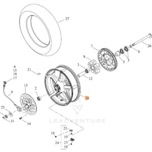 WHEEL,REA R,5SPOKE ,BLACK/MACH,18X5 40900905