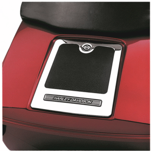 Tour-Pak Lid Accent Panel - Chrome and Simulated Leather 53911-01